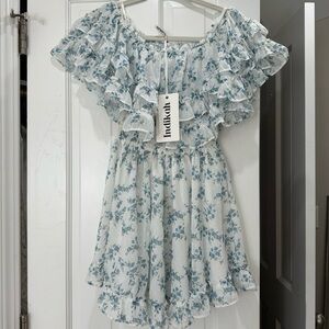 Short floral off shoulder dress